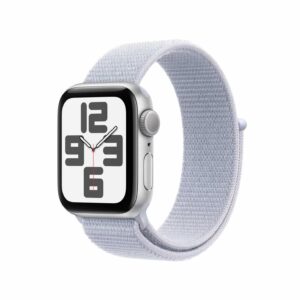 Apple Watch SE GPS 44mm Plata Aluminio con Blue Cloud Sport Loop