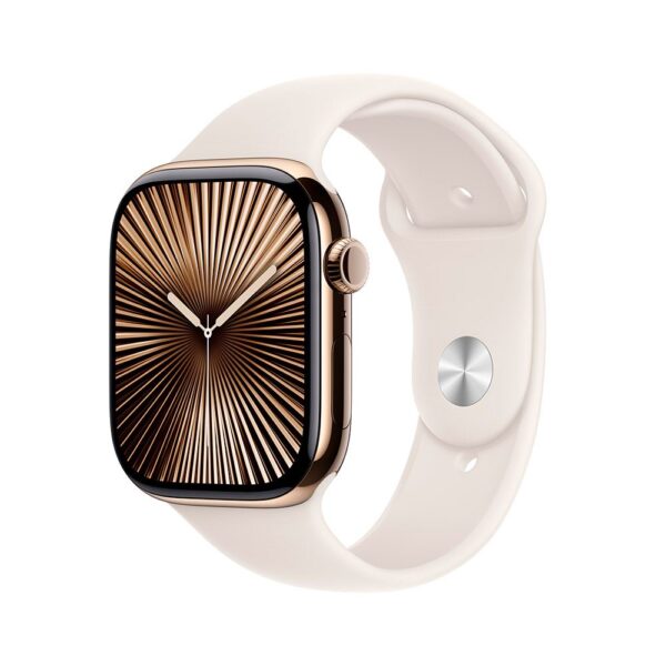 Apple Watch Series 10 GPS + Cellular 42mm Oro Titanio con Blanco estrella Sport Band - S/M