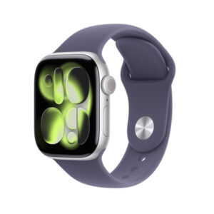 Apple Watch Series 11 GPS 42mm Plata Caja de aluminio con Purple Fog Sport Band - S/M