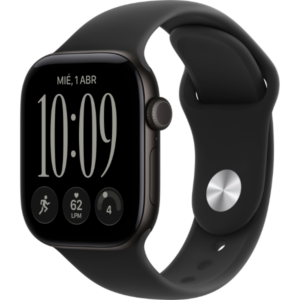 Apple Watch Series 12 GPS 42mm caja de aluminio negra con Negro Sport Band - M/L