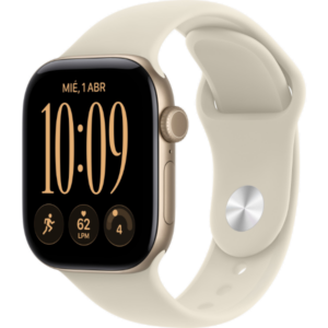 Apple Watch Series 12 GPS 42mm caja de aluminio dorado claro con Arena Sport Band - S/M